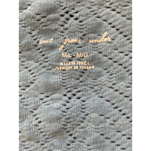 Out from Under Tank Womens M/L Blue Textured Cropped Square Neckline - Picture 2 of 4